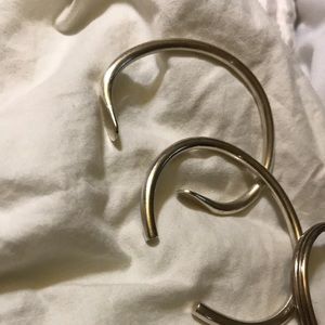 3 Sterling Silver Cuffs & 1 SS and Copper Cuff